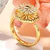 Flower Rotatable Finger Ring for Women RJEW-U035-01G-05-1