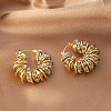 Multilayer Ring Brass Micro Pave Clear Cubic Zirconia Hoop Earrings FS-WGB46CF-03-1