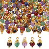120Pcs Natural Mixed Gemstone Round Charms G-HS0001-06-1