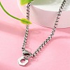 304 Stainless Steel Hexagon Pendant Box Chain Necklaces for Women NJEW-A045-25P-2