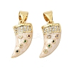 Brass Micro Pave Colorful Cubic Zirconia Enamel Pendants KK-G536-26G-1