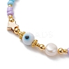 Colorful Glass Seed & Brass Braided Bead Bracelet BJEW-JB10138-03-3