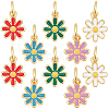 10Pcs 5 Colors Brass Enamel Charms KK-BBC0024-04-1