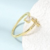 Adjustable Brass Micro Pave Cubic Zirconia Cuff Open Rings CU-CBABA66-05G-2