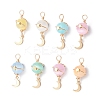 Dyed Natural Selenite Planet Pendants PALLOY-JF03769-01-1