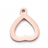 PVD Vacuum Plating 304 Stainless Steel Open Heart Charms STAS-G215-14RG-2