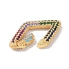 Rack Plating Brass Micro Pave Cubic Zirconia Twister Clasps KK-NH0002-06G-02-2