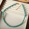 Synthetic Turquoise Disc Heishi Beaded Necklaces for Women IG0638-7-1