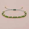 Glass & Brass Round Beads Braided Bead Bracelets RD6595-5-1
