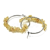 Alloy with Copper Wire Natural Yellow Quartz Hoop Earrings EJEW-Q388-01D-2