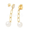 304 Stainless Steel Flower Dangle Stud Earrings EJEW-C096-54G-2