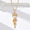 304 Stainless Steel Hollow Cut Yoga Om Lotus Flower Pendant Necklaces NJEW-Z073-02G-03-1