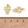 Brass Micro Pave Clear Cubic Zirconia Pendants CU-CBA9AFC-01G-35-3