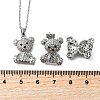 Bear Brass Micro Pave Cubic Zirconia Stud Earrings & Pendant Necklaces Sets SJEW-Z002-01P-5