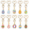 10Pcs Easter Egg Alloy Enamel Pendant Decoreations HJEW-YW00088-1