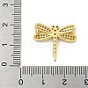 Rack Plating Brass Pave Clear & Black Cubic Zirconia Dragonfly Links Connector Charms KK-Z053-15G-3