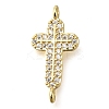 Brass Pave Clear Cubic Zirconia Connector Charms KK-M101-02C-G02-1