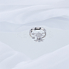 1Pc Rotatable Cubic Zirconia Butterfly Open Rings RJEW-LP0003-41-3