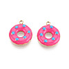 304 Stainless Steel Enamel Pendants STAS-T068-04B-1