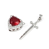 Brass Micro Pave Cubic Zirconia Pendant Sets KK-S507-18P-2