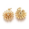 Brass Micro Pave Clear Cubic Zirconia Pendants ZIRC-B002-34G-I-2