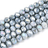Anti-Tarnish Electroplate Rondelle Glass Beads Strands EGLA-T021-4mm-17-10-1