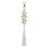 Natural Shell & Polyester Tassel Pendant Decorations HJEW-JM02825-01-1