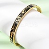 304 Stainless Steel Black Enamel Skin Print Hinged Cuff Bangles for Women SA-CBAC920-04G-3