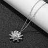 304 Stainless Steel Sunflower Pendant Cable Chain Necklaces for Women NJEW-R011-02P-2