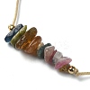 Natural Tourmaline Chips Braided Bead Bracelets BJEW-JB09851-10-3