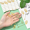 60Pcs Leaf Stainless Steel Round Tray Stick Lapel Pins JEWB-SC0001-75C-4