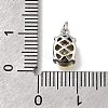 Oval Brass with Glass Charms KK-G525-08P-4