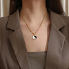 304 Stainless Steel Enamel Yin Yang Pendant Necklaces for Women LS-VV9279-1-5