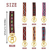 7Pcs Vintage Polyester Ribbon Keychain KEYC-TAC00047-4