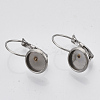 Tarnish Resistant Flat Round Tray Smooth Surface 304 Stainless Steel Leverback Earring Findings LS-STAS-R065-64-2