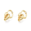 Brass Pave Clear Cubic Zirconia Fold Over Clasps KK-A165-02G-3