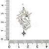 Brass Micro Pave Clear Cubic Zirconia Pendants KK-I476-13P-3