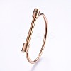 Ion Plating(IP) 304 Stainless Steel Bangles LS-BJEW-P222-14RG-1