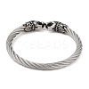 Viking 304 Stainless Steel Open Cuff Bangles for Men BJEW-U001-06D-AS-3