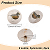 6Pcs 2 Colors Porcelain Buttons BUTT-OC0001-60-2