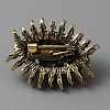Plastic Pearl Eye Brooch with Glass Seed Beaded JEWB-WH0023-56-2