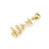 Christmas Brass Micro Pave Cubic Zirconia Pendants KK-K411-03G-2
