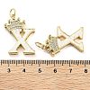 Brass Micro Pave Clear Cubic Zirconia Pendants KK-G498-01X-02-3