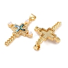 BBrass Micro Pave Clear Cubic Zirconia Pendants KK-S048-02G-2