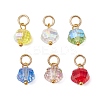 304 Stainless Steel Open Jump Rings ande Glass Beads Pendants PALLOY-JF03599-01-1
