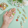 24Pcs 6 Colors Flower Alloy Enamel Pendant Decorations KEYC-PH01580-3