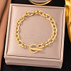 304 Stainless Steel Chain Bracelets for Women LS-BJEW-Z106-03G-1