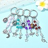 Glass & Alloy & Natural Amethyst Keychain KEYC-YW00146-01-4