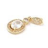 Oval Brass Micro Pave Cubic Zirconia Pendants LS-KK-M326-15G-2