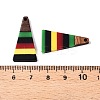 Jamaican Colour Epoxy Resin & Walnut Wood Pendants RESI-N039-122L-3
